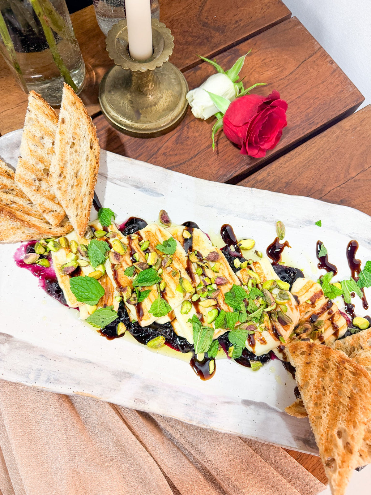 Grilled Halloumi with Spiced Wild Blueberry Jam