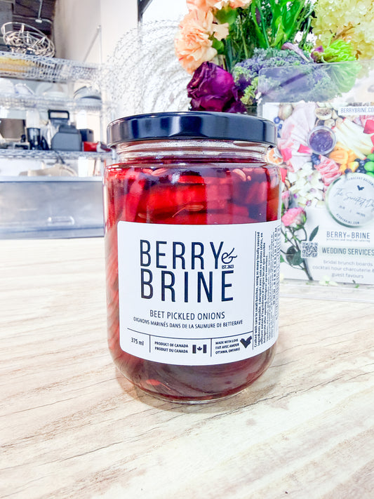 Beet Pickled Onions - Berry and Brine Local Preserves & Ottawa Catering