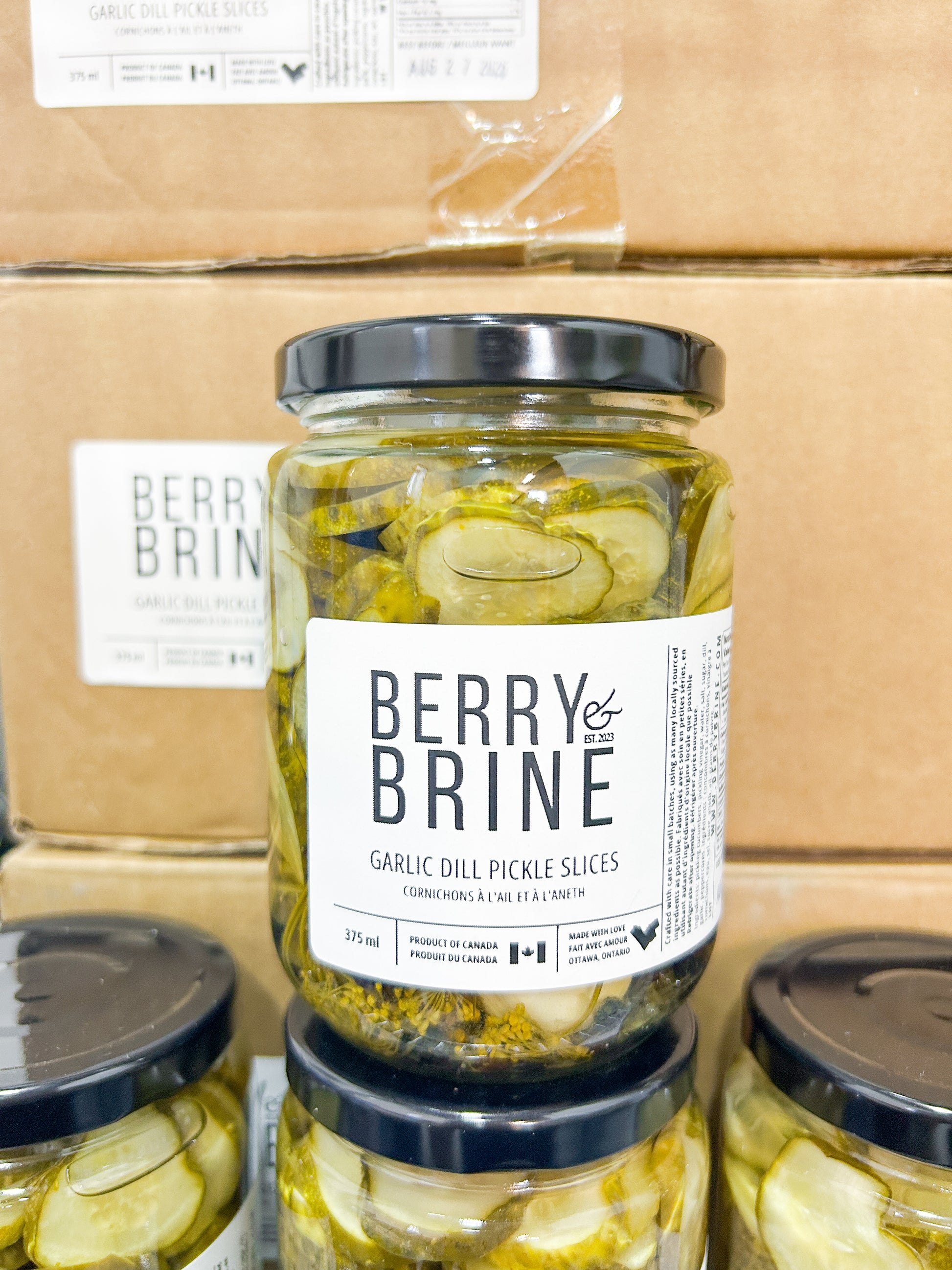 Garlic Dill Pickle Slices- Berry and Brine Local Preserves & Ottawa Catering
