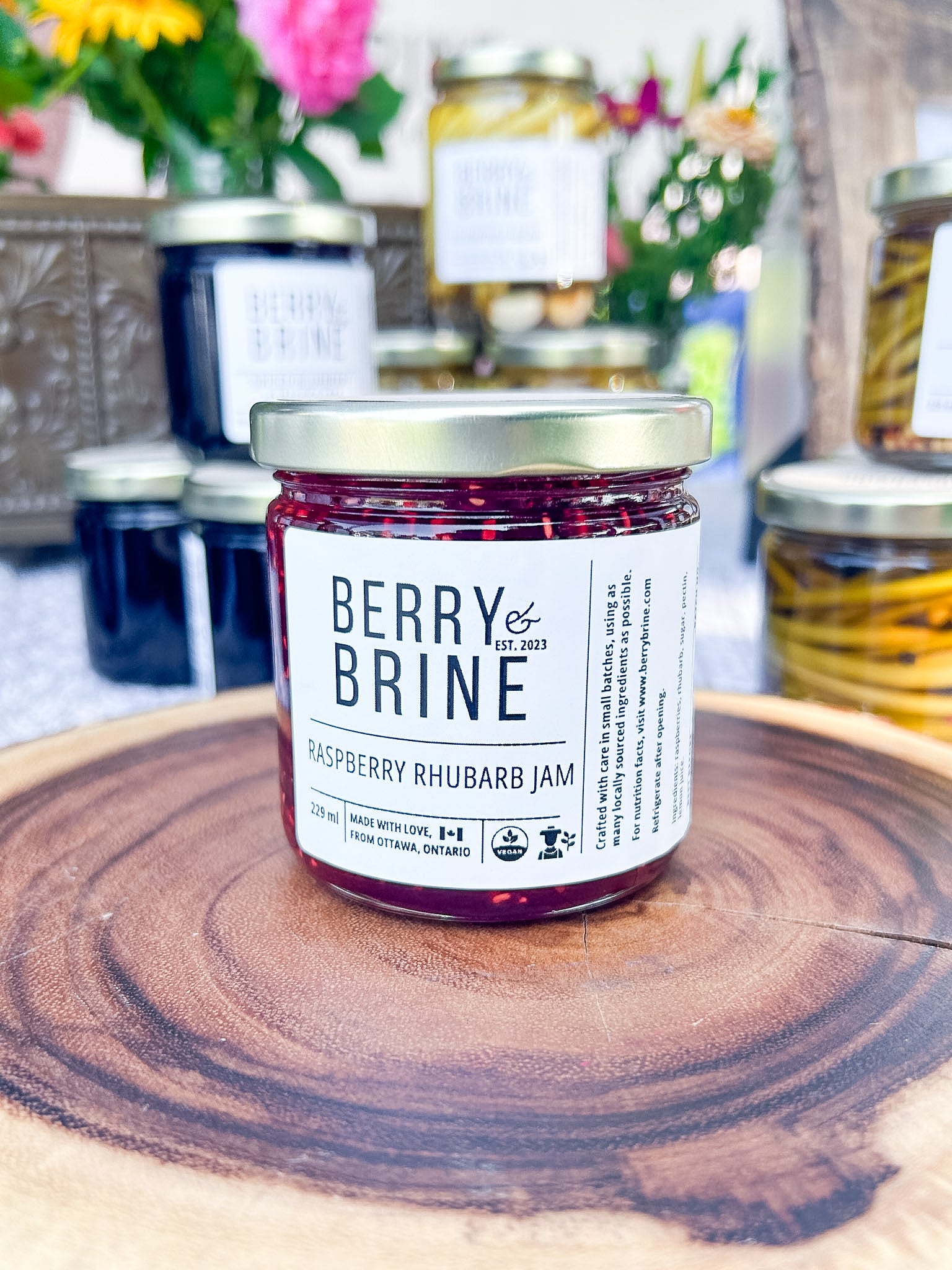 Raspberry Rhubarb Jam - Berry & Brine Local Preserves & Ottawa Catering