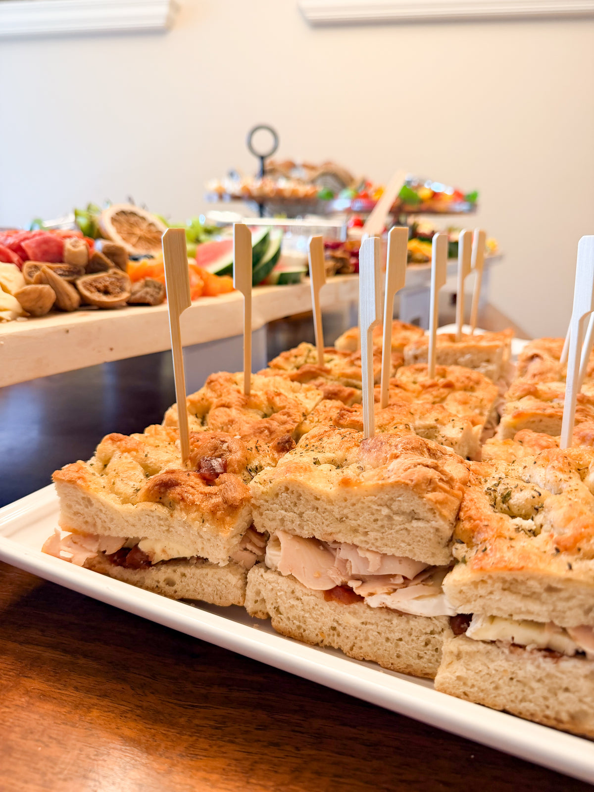 Turkey & Brie Focaccia with Cranberry Chutney