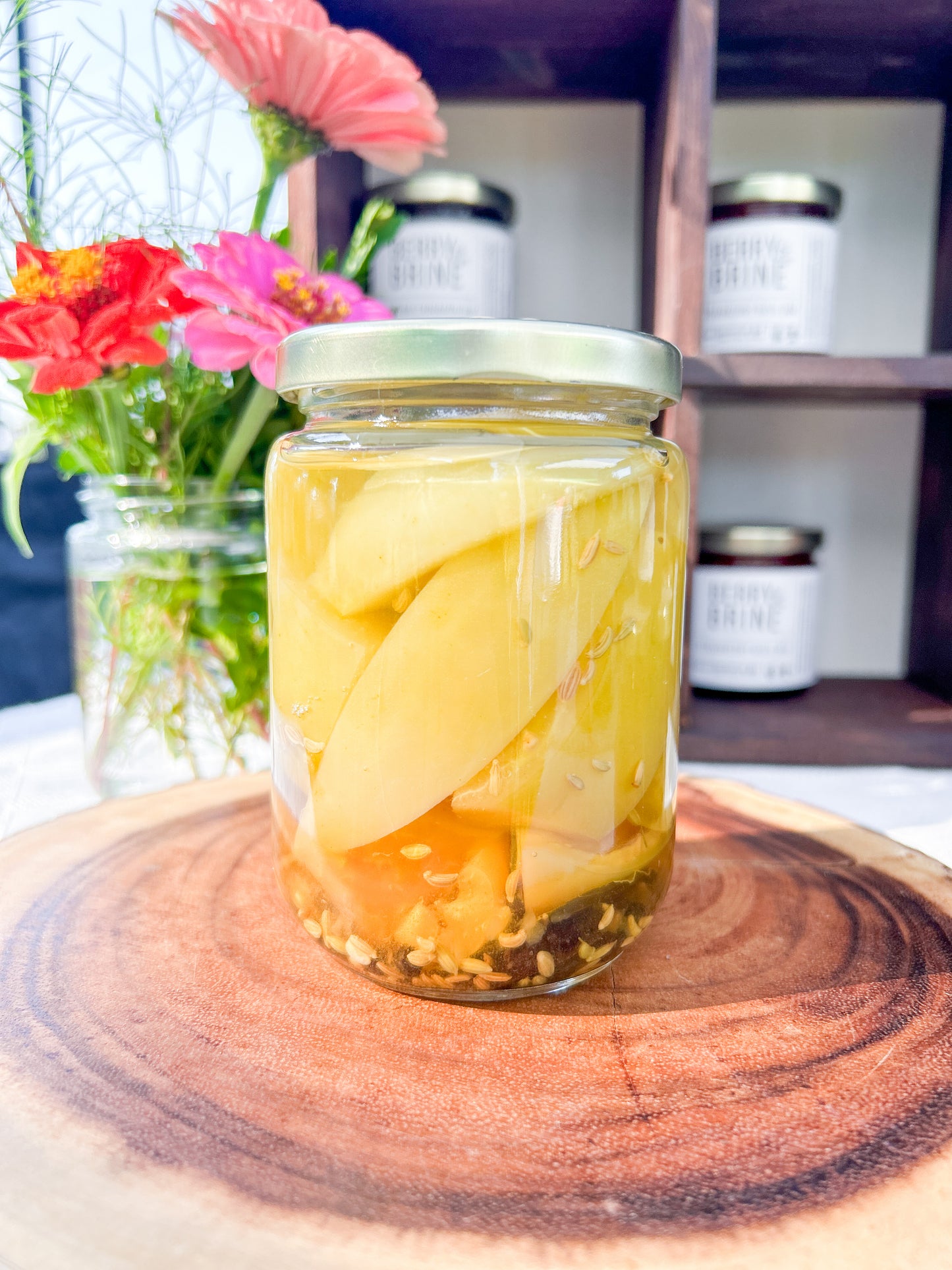 Spicy Pickled Green Tomatoes  -Berry and Brine Local Preserves & Ottawa Catering